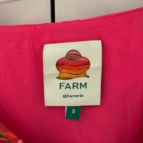 Farm Rio Colorful Floral Bandana Beaded Belt Waist Midi Dress size S - Picture 9 of 10